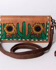 American Darling Organiser Hair-On Hand Tooled Genuine Leather Women Bag Western Handbag Purse