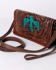 American Darling Organiser Hair-On Hand Tooled Genuine Leather Women Bag Western Handbag Purse