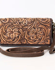 American Darling Organiser Hair-On Hand Tooled Genuine Leather Women Bag Western Handbag Purse