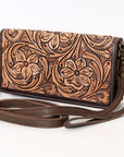 American Darling Organiser Hair-On Hand Tooled Genuine Leather Women Bag Western Handbag Purse