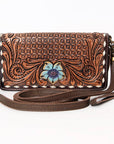 American Darling Organiser Hair-On Hand Tooled Genuine Leather Women Bag Western Handbag Purse