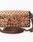American Darling Organiser Hair-On Hand Tooled Genuine Leather Women Bag Western Handbag Purse
