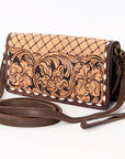 American Darling Organiser Hair-On Hand Tooled Genuine Leather Women Bag Western Handbag Purse