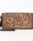 American Darling Organiser Hair-On Hand Tooled Genuine Leather Women Bag Western Handbag Purse