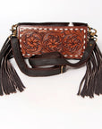 Ohlay Bags KBA128 Clutch Hand Tooled Hair-On Genuine Leather Women Bag Western Handbag Purse