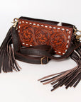Ohlay Bags KBA128 Clutch Hand Tooled Hair-On Genuine Leather Women Bag Western Handbag Purse