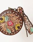 American Darling Canteen Hand Tooled Genuine Leather Women Bag Western Handbag Purse