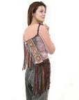 American Darling ADBGZ719 Clear Bag Hand Tooled Genuine Leather Women Bag Western Handbag Purse