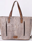 American Darling Crocodile Embossed Genuine Leather Women Bag Western Handbag Purse