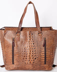 American Darling Crocodile Embossed Genuine Leather Women Bag Western Handbag Purse