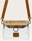 American Darling ADBGZ720 Clear Bag Hand Tooled Genuine Leather Women Bag Western Handbag Purse