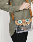 American Darling ADBGZ720 Clear Bag Hand Tooled Genuine Leather Women Bag Western Handbag Purse