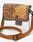 American Darling ADBGZ722 Clear Bag Hand Tooled Genuine Leather Women Bag Western Handbag Purse