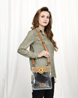 American Darling ADBGZ725 Clear Bag Hand Tooled Genuine Leather Women Bag Western Handbag Purse