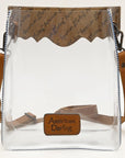 American Darling ADBGZ725 Clear Bag Hand Tooled Genuine Leather Women Bag Western Handbag Purse
