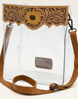American Darling ADBGZ725 Clear Bag Hand Tooled Genuine Leather Women Bag Western Handbag Purse