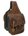 Hilason Western Horse Leather Saddle Bag Heavyduty Traditional Trail Ride