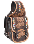 Hilason Western Horse Leather Saddle Bag Heavyduty Traditional Trail Ride