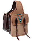 Hilason Western Horse Leather Saddle Bag Heavyduty Traditional Trail Ride