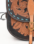 Hilason Floral Western Horse Leather Saddle Bag Heavyduty Traditional Trail Ride