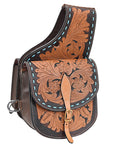 Hilason Floral Western Horse Leather Saddle Bag Heavyduty Traditional Trail Ride