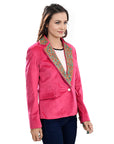ADBZ703 Genuine leather Hand tooled hand carved Women Blazer dress jacket ladies Girl