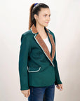 ADBZ704 Genuine leather Hand tooled hand carved Women Blazer dress jacket ladies Girl