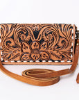 KBM101C Ohlay Western Genuine Leather Hand Tooled Women Organiser Bags