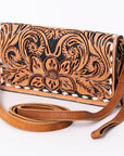 KBM101C Ohlay Western Genuine Leather Hand Tooled Women Organiser Bags