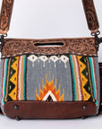 American Darling Clutch Hand Tooled Saddle Blanket Fabric Genuine Leather Western Women Bag Handbag Purse | Purses for Cute