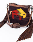 American Darling Saddle Blanket Genuine Leather Women Bag Western Handbag Purse
