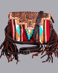 American Darling Floral Women Crossbody Saddle Blanket Genuine Leather Handbag Purse Bag