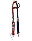 Bar H Equine Genuine Western American Leather Horse Premium Headstall & Breast Collar Set