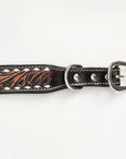 HILASON Western Genuine Leather Heavy Duty Dog Collar Floral Tooled