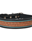 HIlason Genuine Leather Dog Collar Hand Tooled