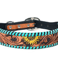 HILASON Western Genuine Leather Heavy Duty Hand Painted Dog Collar