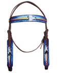 COMFYTACK Western Horse Headstall Breast Collar Tack Genuine American Leather