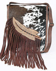 American Darling ADBG1074 Chaps Bag Hand Tooled Hair-On Genuine Leather Women Bag Western Handbag Purse