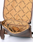 American Darling ADBG1074 Chaps Bag Hand Tooled Hair-On Genuine Leather Women Bag Western Handbag Purse