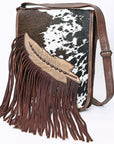 American Darling ADBG1074 Chaps Bag Hand Tooled Hair-On Genuine Leather Women Bag Western Handbag Purse
