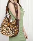 American Darling Hobo Hand Tooled Hair-On Genuine Leather women bag western handbag purse