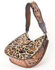American Darling Hobo Hand Tooled Hair-On Genuine Leather women bag western handbag purse