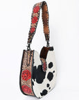 American Darling Hobo Hand Tooled Hair-On Genuine Leather women bag western handbag purse