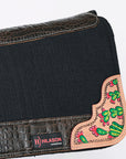 32" X 30" Hilason Horse Western Contoured Wool Felt Therapeutic Saddle Pad Black