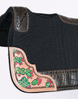 32" X 30" Hilason Horse Western Contoured Wool Felt Therapeutic Saddle Pad Black