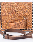 American Darling ADBG1083 Small Crossbody Hand Tooled Genuine Leather Women Bag Western Handbag Purse