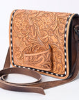 American Darling ADBG1083 Small Crossbody Hand Tooled Genuine Leather Women Bag Western Handbag Purse