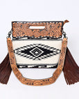 American Darling Clutch Hand Tooled Saddle Blanket Fabric Genuine Leather Western Women Bag Handbag Purse | Purses for Cute