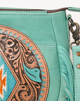 American Darling Messenger Hand Tooled Hair-On Genuine Leather women bag western handbag purse
