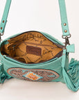 American Darling Messenger Hand Tooled Hair-On Genuine Leather women bag western handbag purse